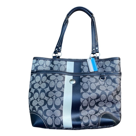 Coach chelsea Black and Gray Signature Tote - Picture 1 of 11